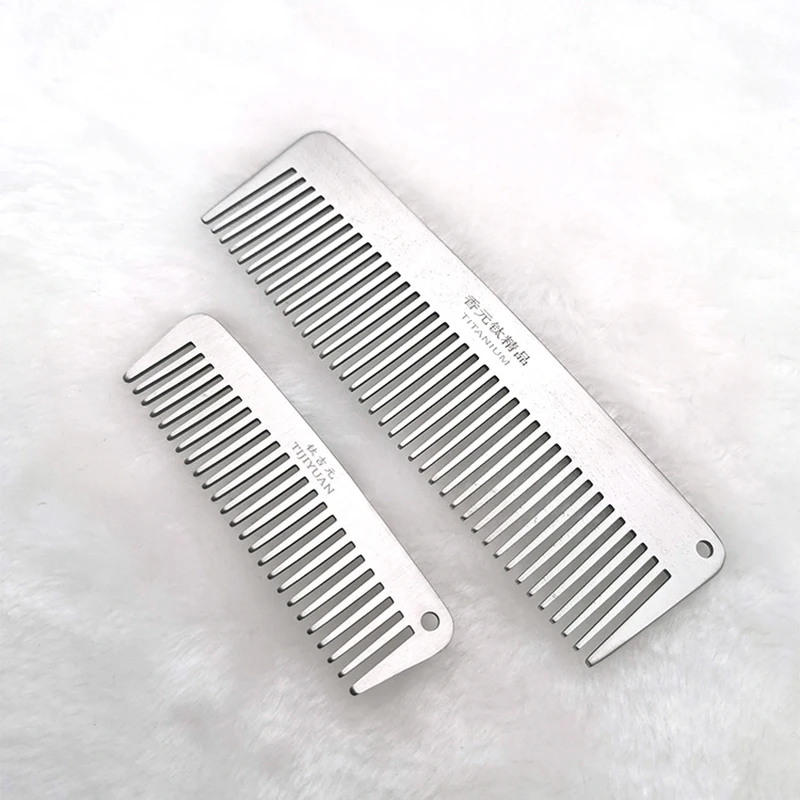 Peine de titanio con mango de aleación de titanio para hombres y mujeres, barba al aire libre, hogar creativo, grasa, mantener plegable, maquinilla de afeitar, cabeza de aceite, Viajes - imagen 4