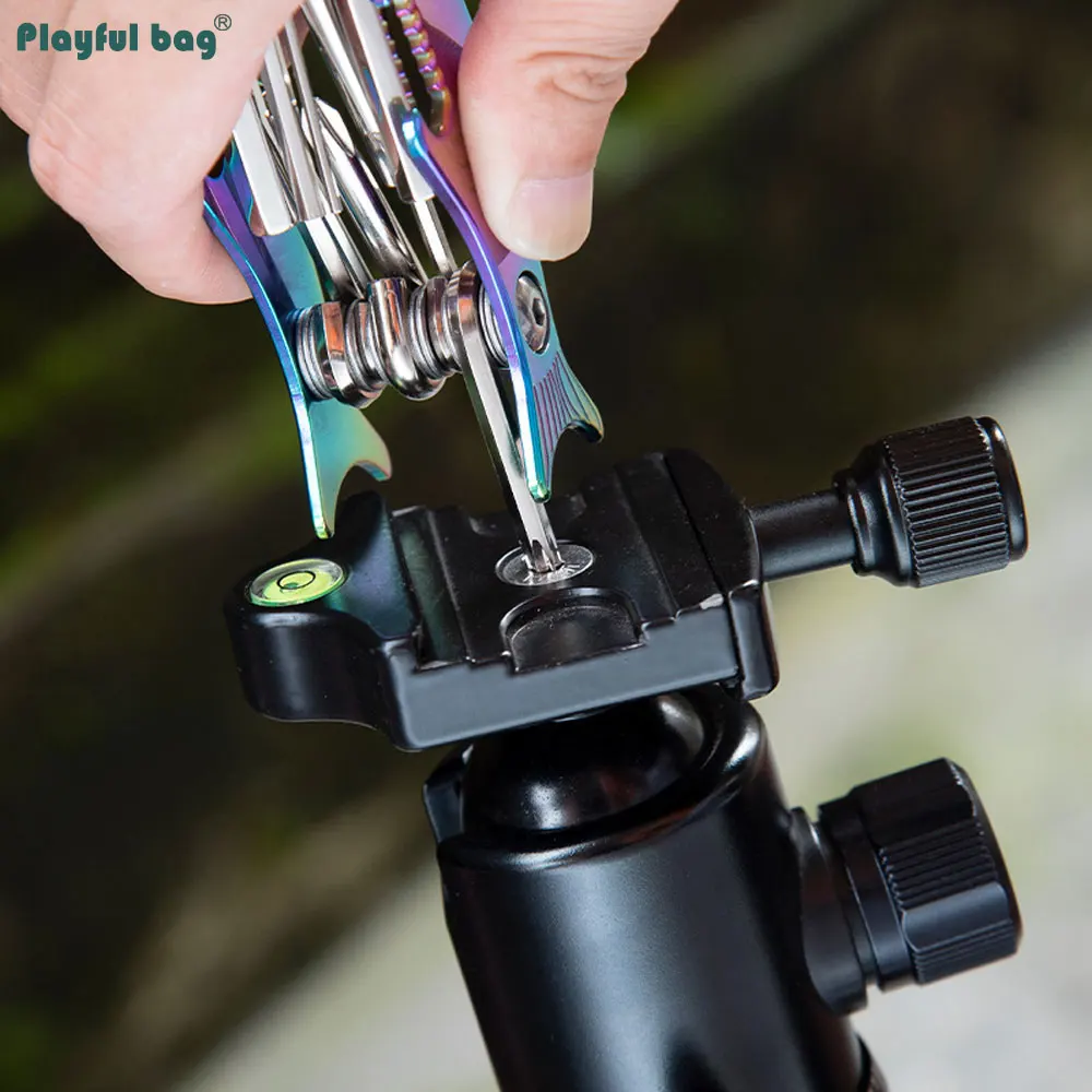 EDC-Herramienta colorida para bicicleta con forma de tiburón, llave multifunción, abridor de botellas, destornillador de reparación de emergencia para exteriores, conjunto combinado ATA21 - imagen 4