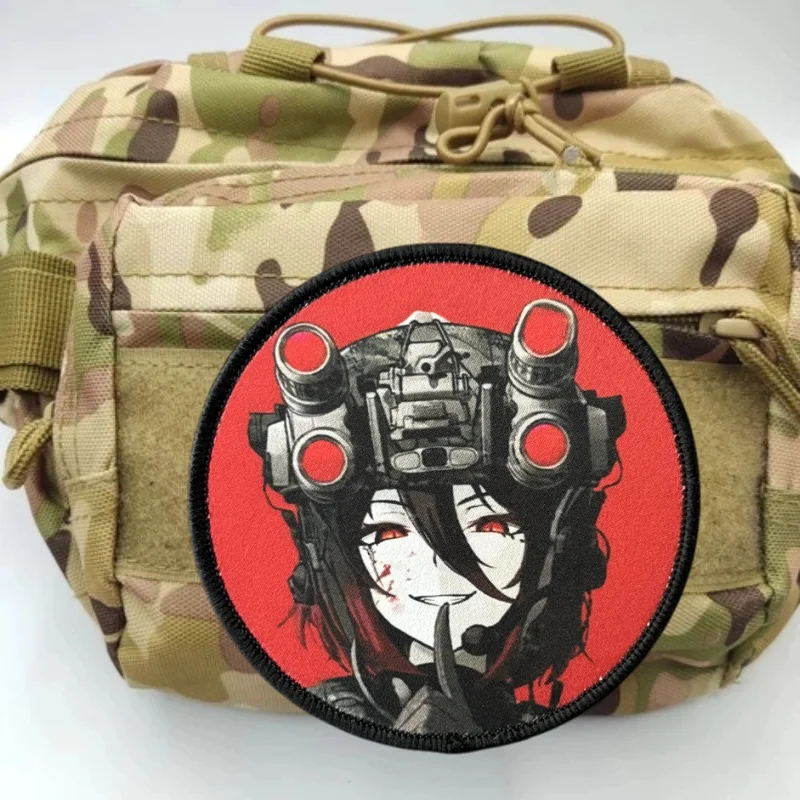 Parche táctico de Anime para chica, insignias de moral, parches militares con gancho, pegatinas para mochila, brazalete - imagen 5