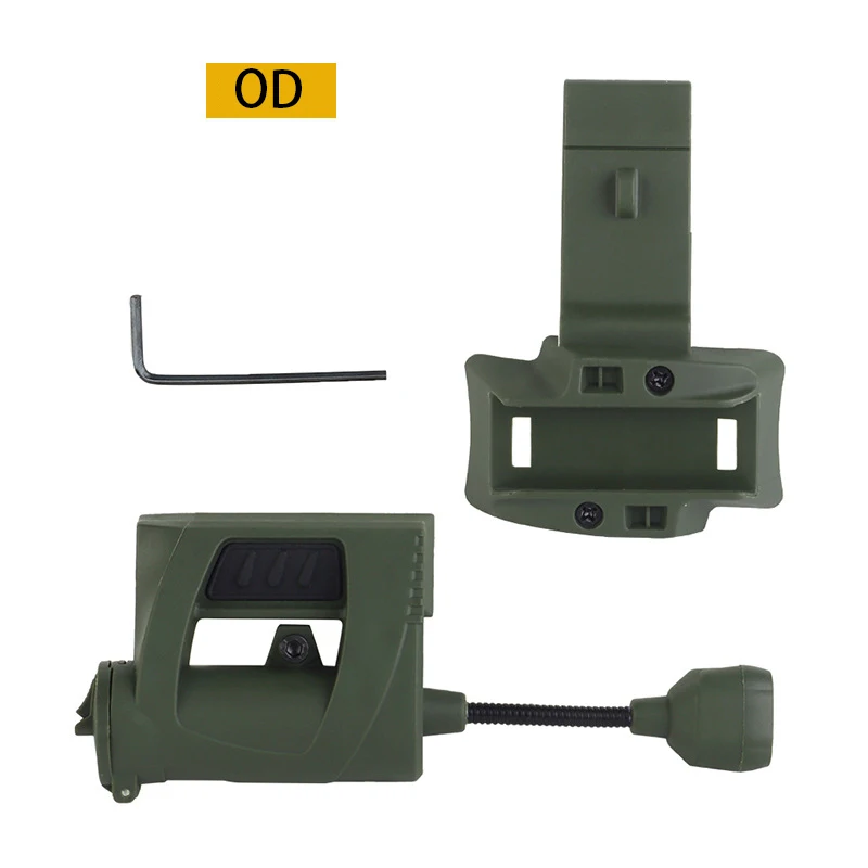 Luz de casco táctico, linterna de casco de caza de ahorro de energía, Base de configuración, 3 modos, verde/rojo/blanco - imagen 5