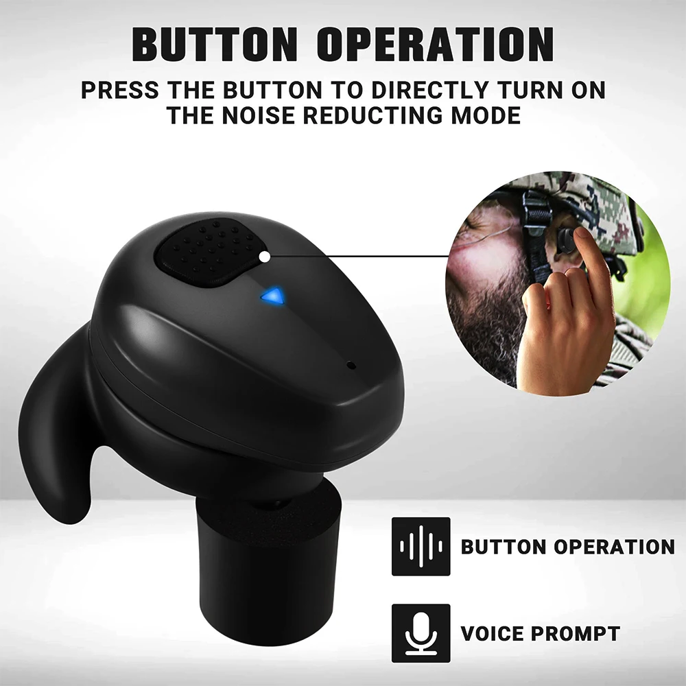 Tapones para los oídos electrónicos/auriculares intrauditivos Bluetooth 5,3, adecuados para entrenamiento Airsoft de caza/aplicación de la ley con cancelación de ruido, IPX-5 - imagen 4
