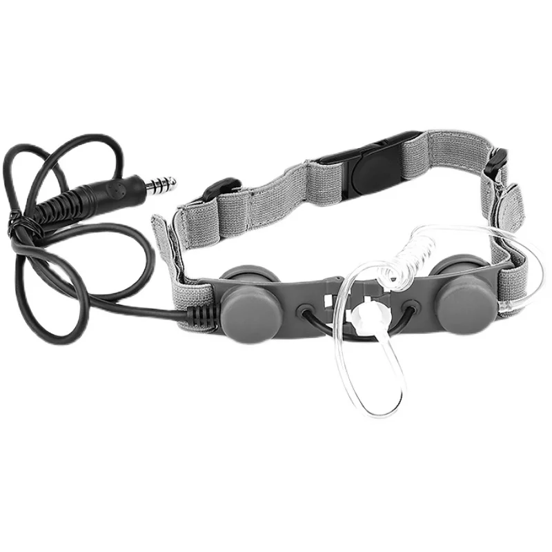 Micrófono de garganta de un solo lado, tapones para los oídos al vacío, vibración de la garganta, etiquetas para los oídos con conducto de aire, auriculares internos con cable - imagen 5