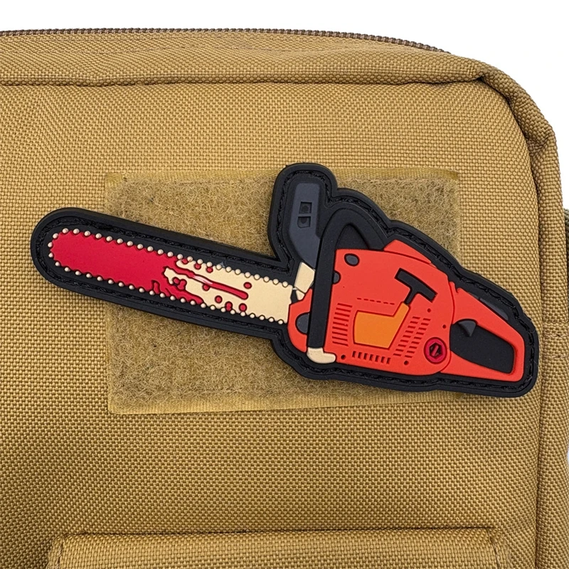Parche creativo de gancho y bucle de PVC para bate de béisbol, parches de accesorios de ropa de motosierra de dibujos animados, insignia moral al aire libre, insignias tácticas - imagen 2