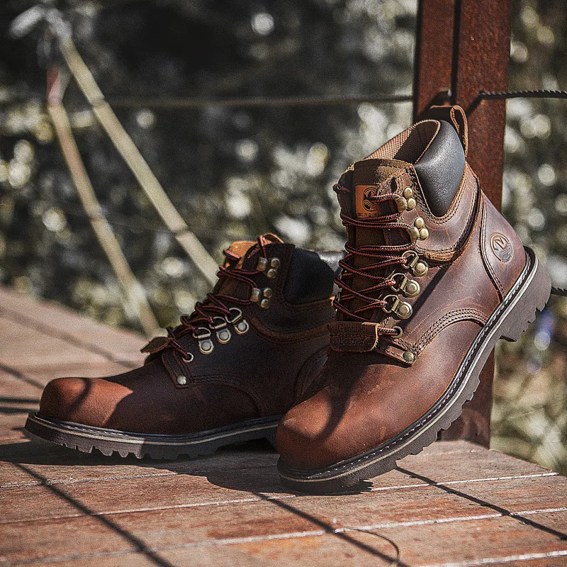 KOWM-zapatos de senderismo al aire libre para hombre y mujer, botas de caza tácticas de cuero impermeables, botines de combate en el desierto, zapatillas de trekking - imagen 5