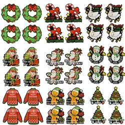 Parche bordado Navidad con muñeco de nieve y pato para planchar