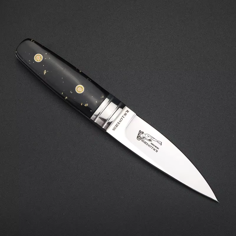 Cuchillo de supervivencia hoja recta acero alta dureza acabado espejo - imagen 5