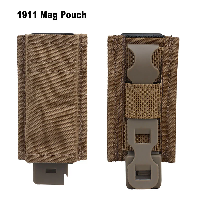 Bolsa táctica Molle 1911 para revistas, bolsa de estuche para pistola Mag rápida de una sola pistola doble, Airsoft militar Mag, accesorios de caza - imagen 2