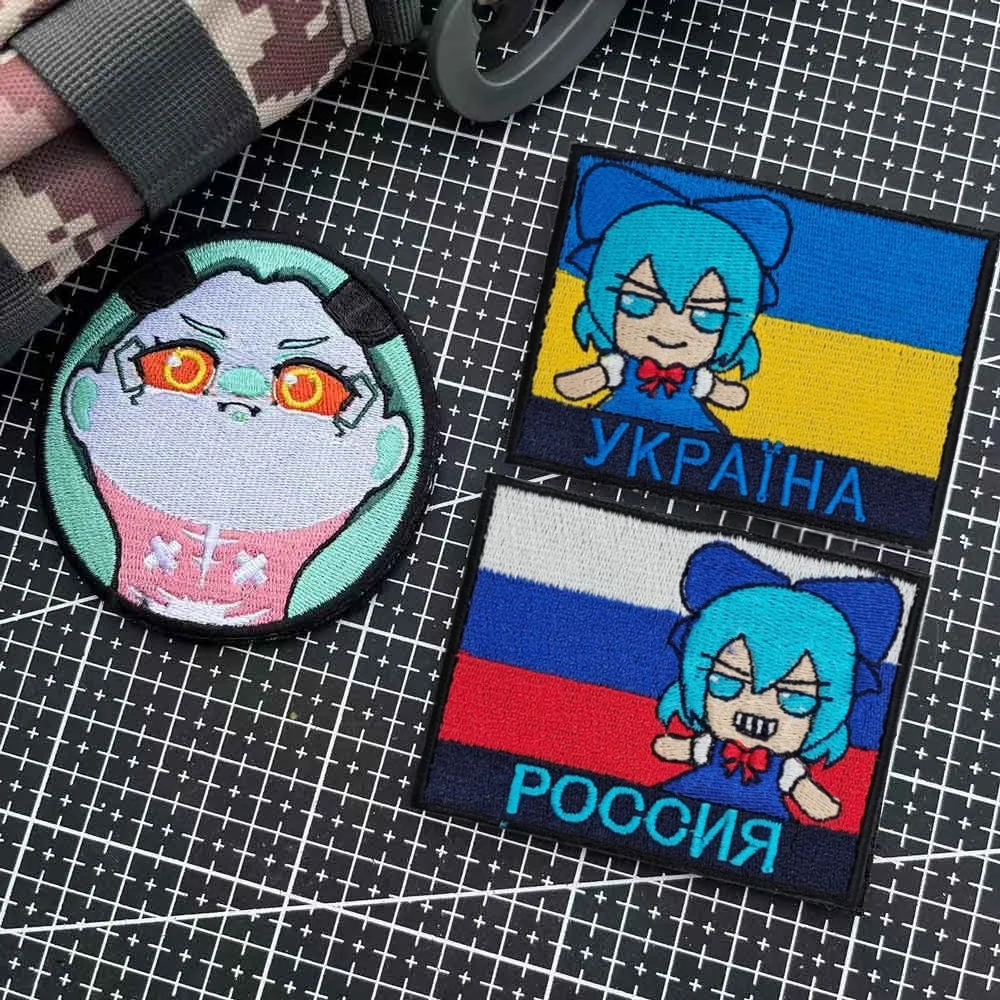Parches bordados de chica rusa para ropa, insignia de moral ucraniano, mochila, gancho y bucle militar táctico, pegatinas, brazalete Cobra