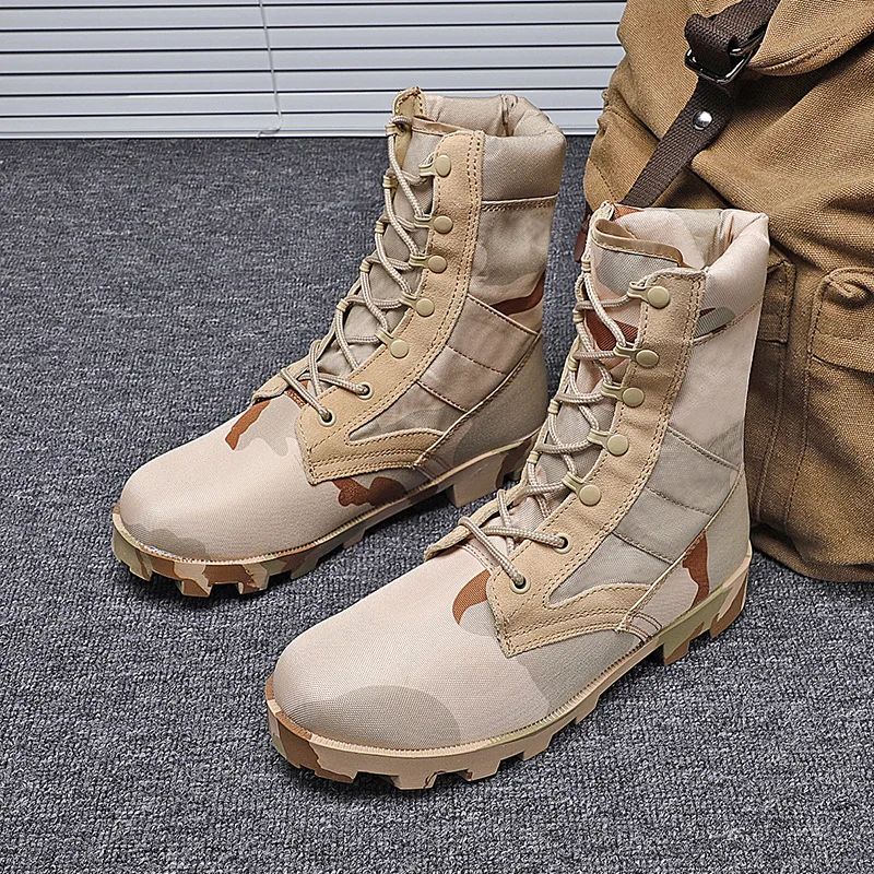 HIKEUP-botas militares de senderismo para hombre, zapatos de entrenamiento, impermeables, antideslizantes, para exteriores, Invierno - imagen 5