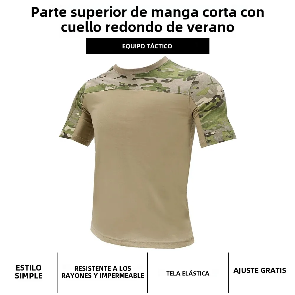 Nueva camiseta del ejército de camuflaje de asalto para hombre, camisa táctica militar de manga corta, camisas de combate de camuflaje Multicam de secado rápido para exteriores - imagen 4