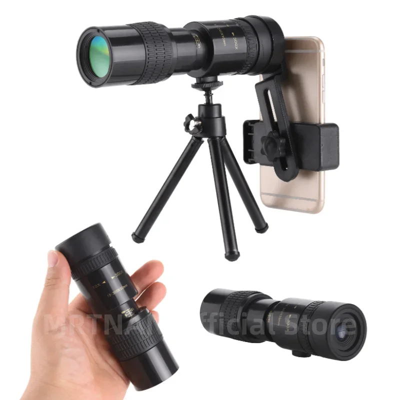 Prismáticos potentes HD con Zoom 10-300X de Metal, telescopio Monocular profesional portátil de largo alcance de alta calidad para caza
