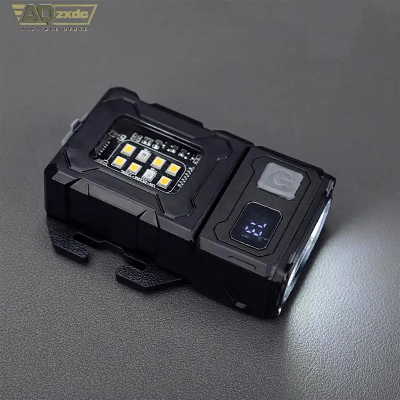 AQzxdc-luz de trabajo portátil táctica, herramienta EDC, Mini LED, herramientas para acampar al aire libre, senderismo, Base magnética giratoria, chaleco Molle, soporte para bolsa - imagen 4