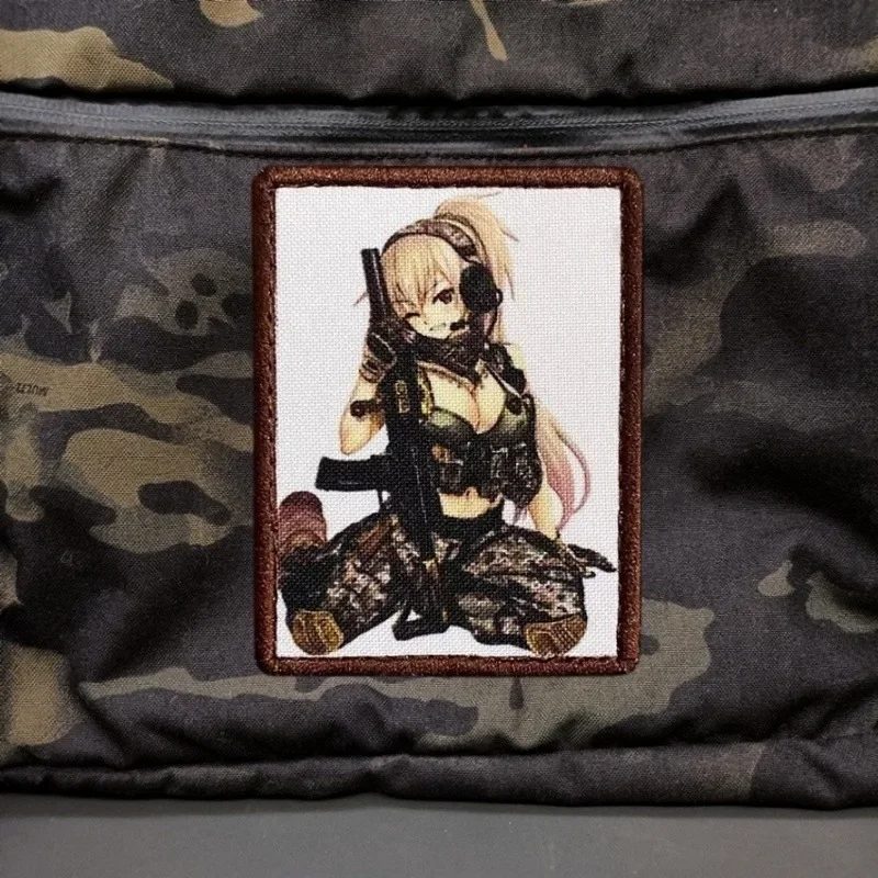 Parche estampado especial para chica, parches militares tácticos con gancho y bucle, pegatinas para brazalete de mochila, apliques para ropa
