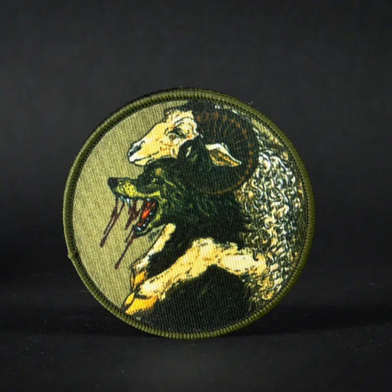 Parche táctico "Lobo en ropa de oveja" en tela, brazalete militar, insignia de moral, parches, apliques de combate Klett, pegatinas para mochila - imagen 4