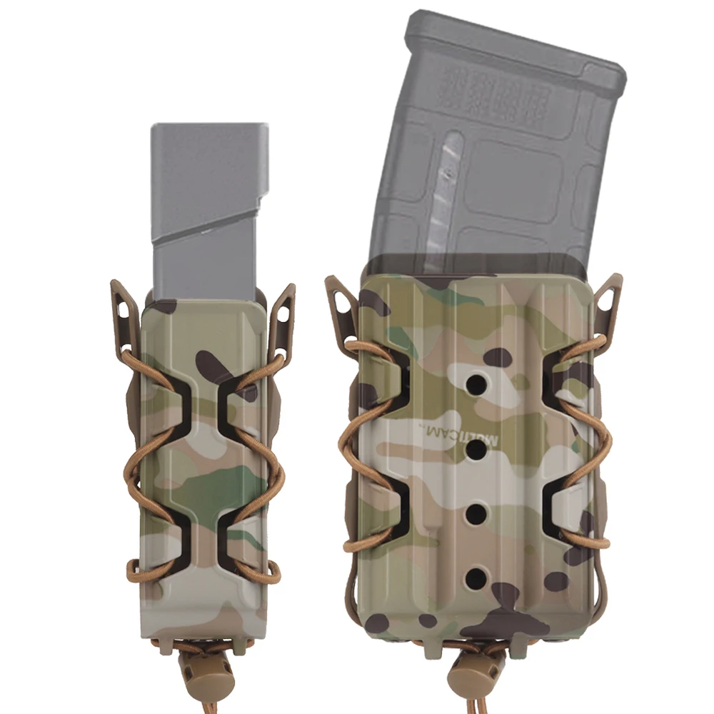 Airsoft 5,56 9mm bolsa para revistas todo terreno Molle liberación rápida AR15 Rifle pistola Mag funda funda táctica placa portadora Gear - imagen 2