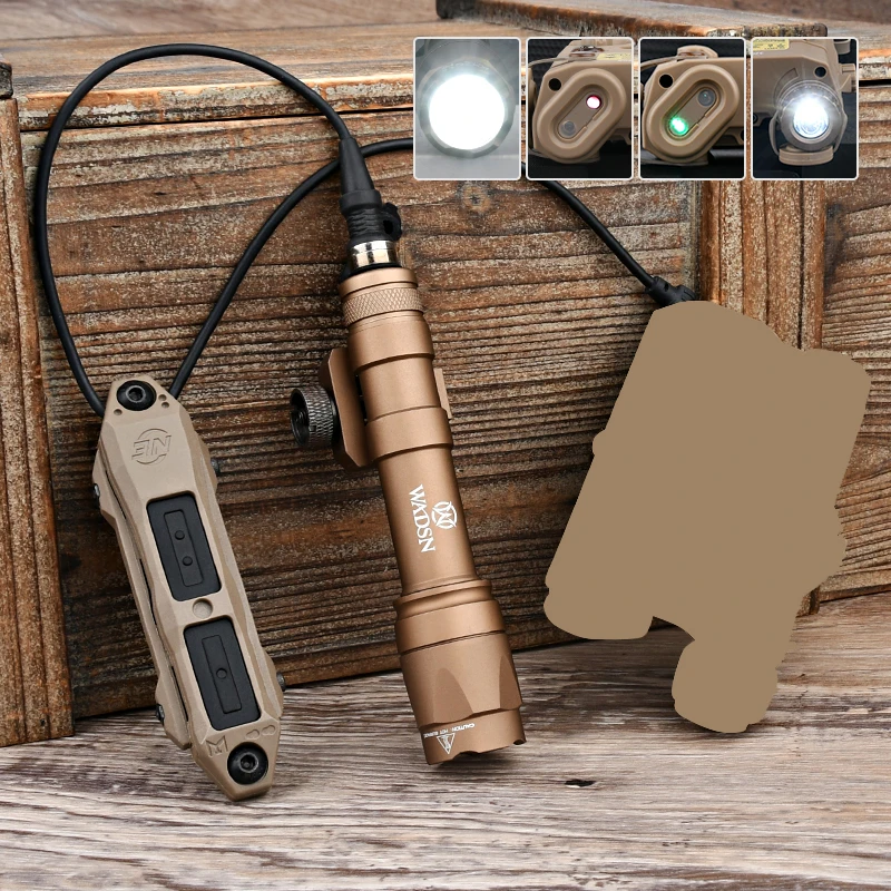 WADSN PEQ15 PEQ-15 mira de rayos de puntería roja y verde M300 M600 linterna luz LED blanca interruptor de enchufe doble compatible con riel Picatinny de 20mm - imagen 5