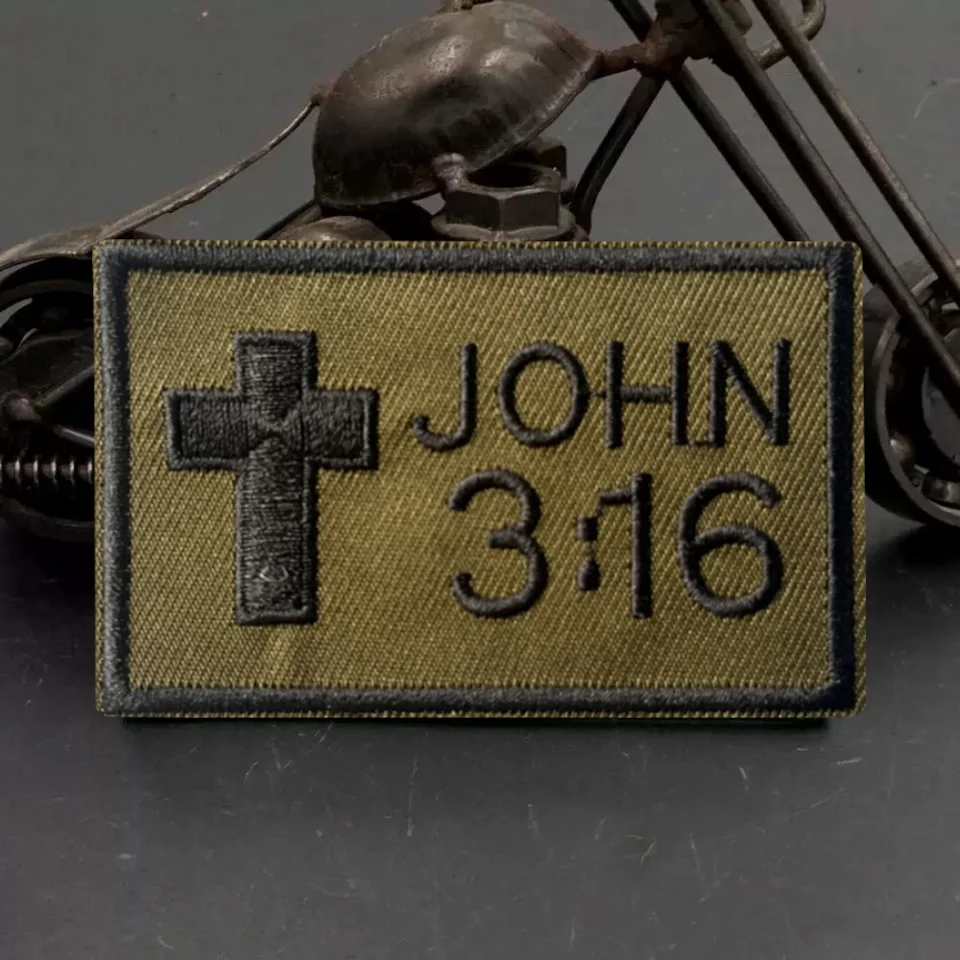 Parche táctico John 3:16 bordado velcro para mochila chaleco - imagen 4