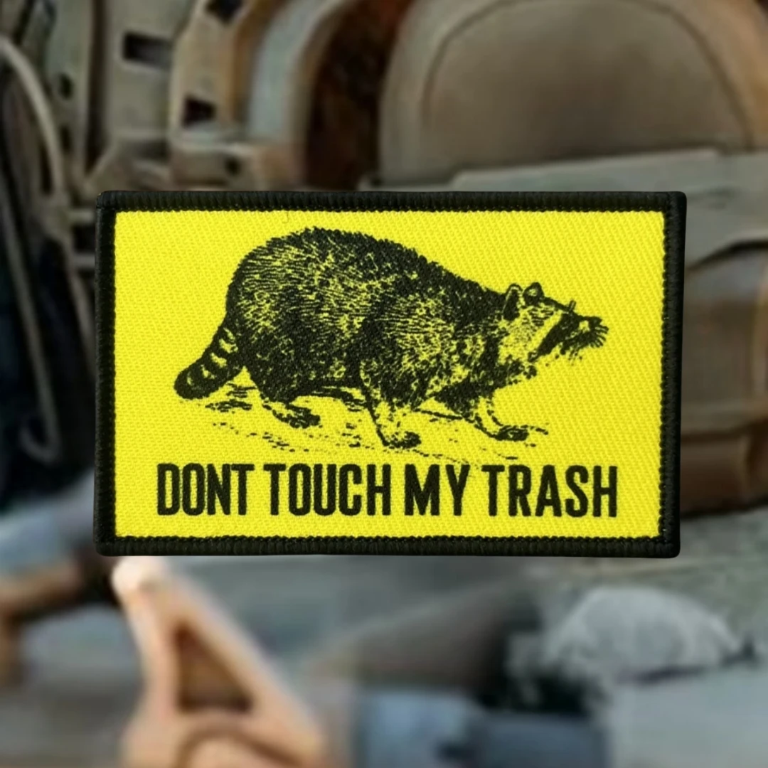 Parche militar de mapache "Don't Touch My Trash", emblema de moral táctico, pegatina para mochila militar, parches de gancho impresos para ropa - imagen 3
