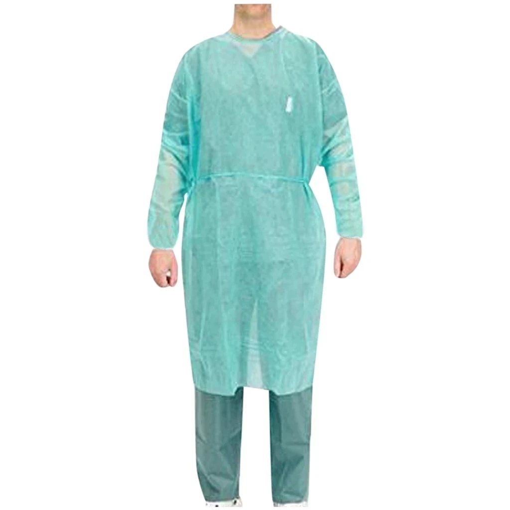 Ropa de aislamiento protectora desechable Unisex, bata de lactancia antiniebla, impermeable, antimanchas de aceite, 10 Uds. - imagen 3