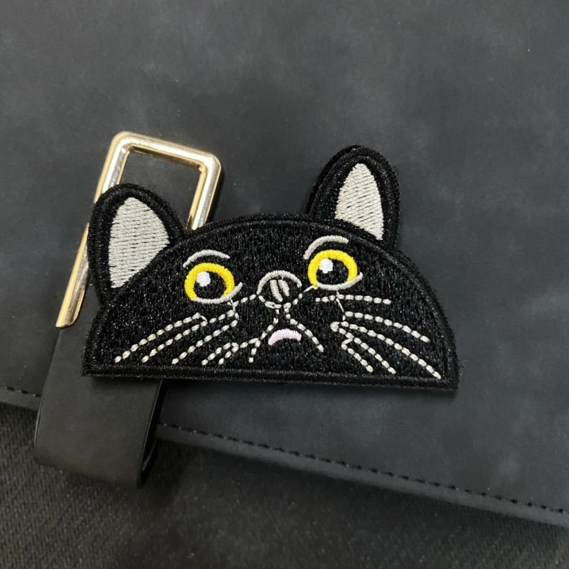 Lindo gato de computadora bordado en la ropa, gancho y lazo, táctica de pistola, insignia de moral de gato, parches, pegatinas tácticas militares de mochila - imagen 5