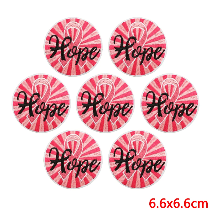 10 unids/lote, venta al por mayor, apliques de bufanda de esperanza, parches para planchar para pegatinas de ropa, parches bordados de dibujos animados en ropa, insignias DIY