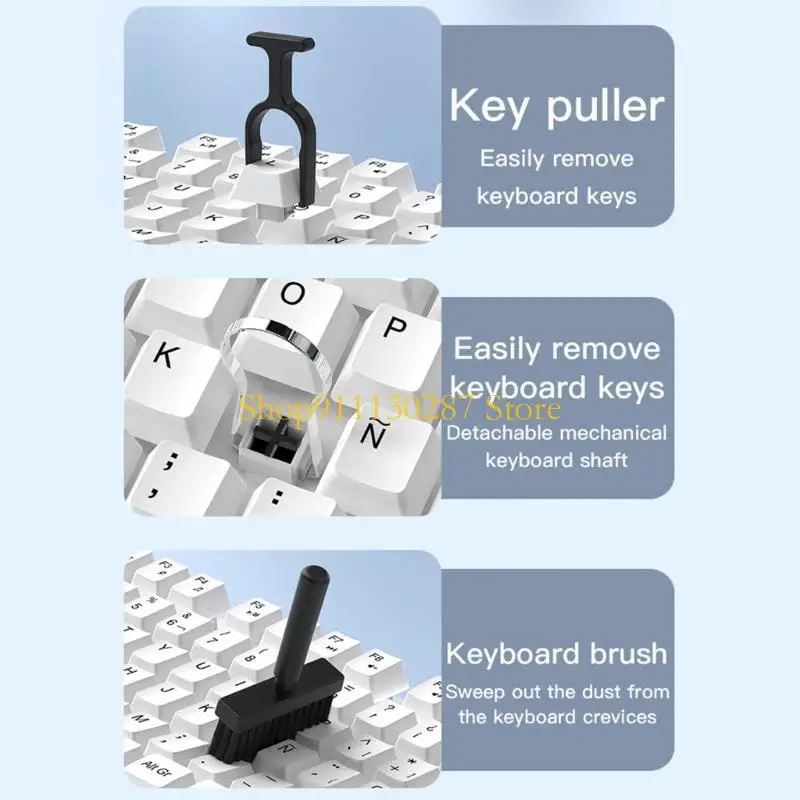 Padera pulsera teclados J1HC con herramienta limpieza profunda Soporte esponja Soporte para juegos oficina y - imagen 5