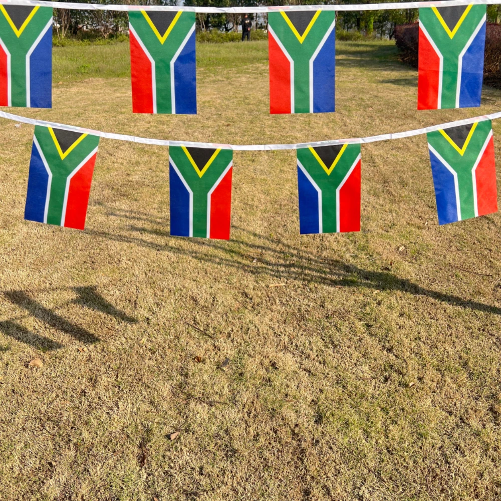 Bandera nacional de Sudáfrica 14x21cm ZA RSA SA bandera de Sudáfrica poliéster colgante bandera de S.Africa para decoración