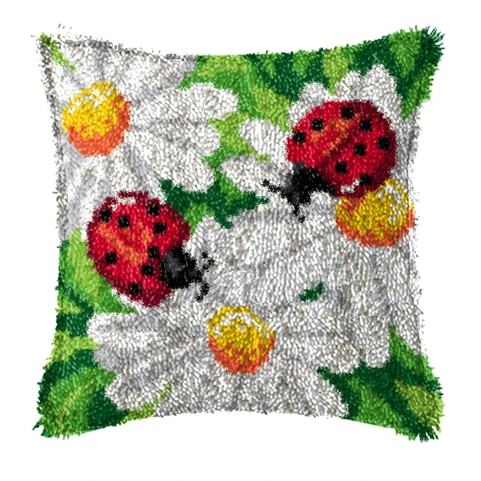 Cojín de flores Smyrna, paquete de botón, gancho de pestillo, almohada bordada, Foamiran para costura, juego de bordado de almohada - imagen 5