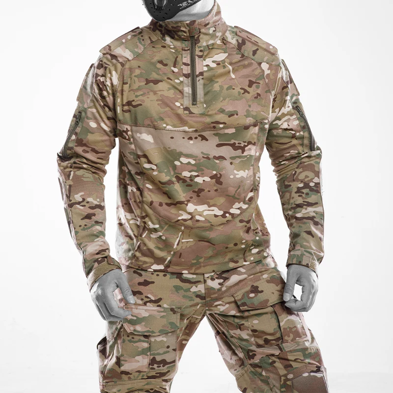 RU-conjunto táctico de camuflaje para hombre, traje de combate resistente al desgaste con múltiples bolsillos, Tops transpirables de secado rápido para exteriores y pantalones impermeables - imagen 4