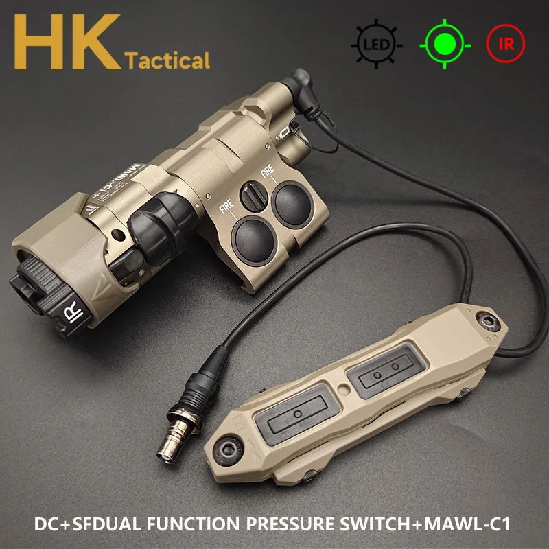 MAWL-C1 láser táctico Airsoft Metal CNC, iluminación LED mejorada con puntería verde MAWL, luces para armas de caza, IR - imagen 4