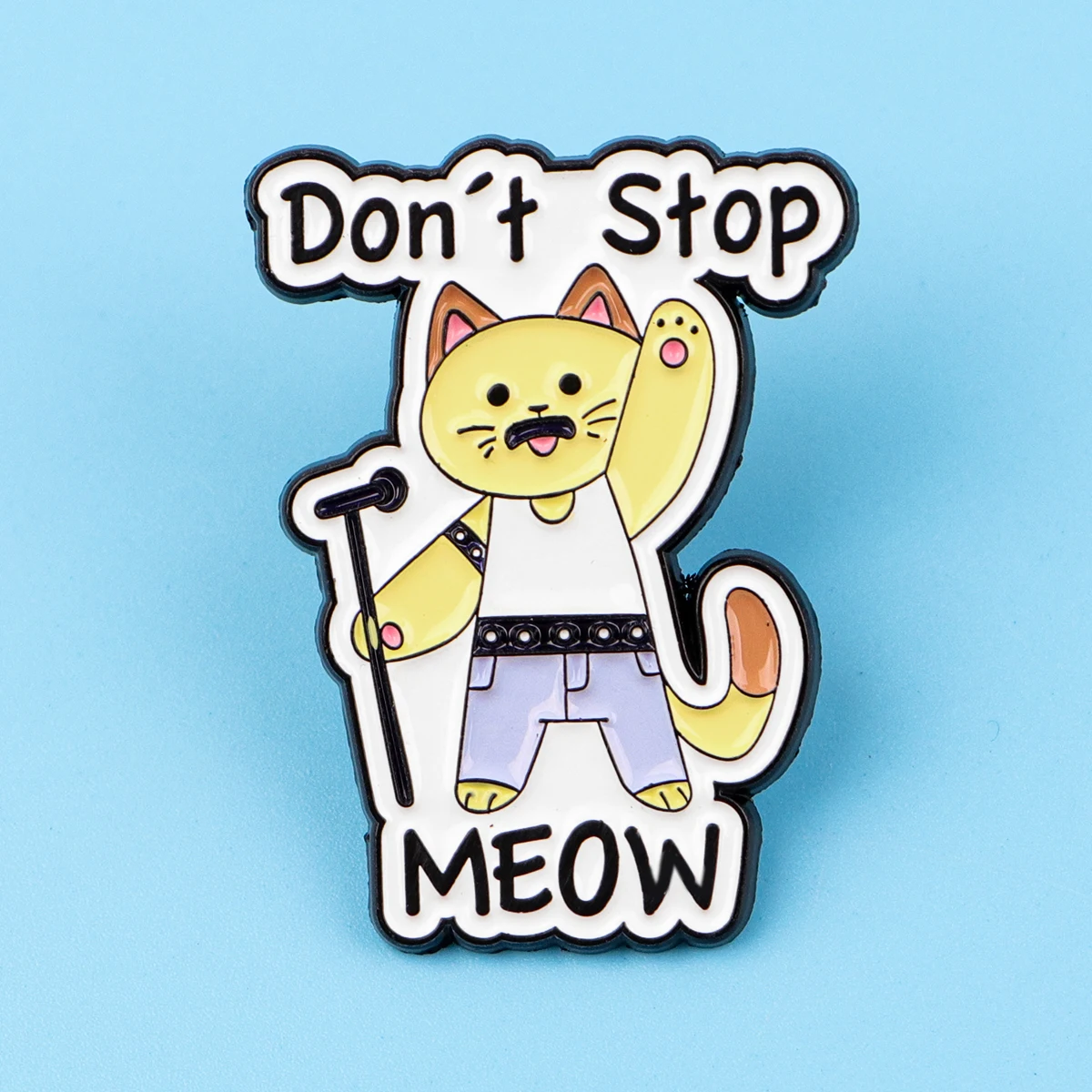 Lindo gato Don't Stop-Alfileres esmaltados, conjunto de broches de animales de dibujos animados, Pin de solapa de Metal, insignia, accesorios para mochila, joyería, regalos para amigos - imagen 5