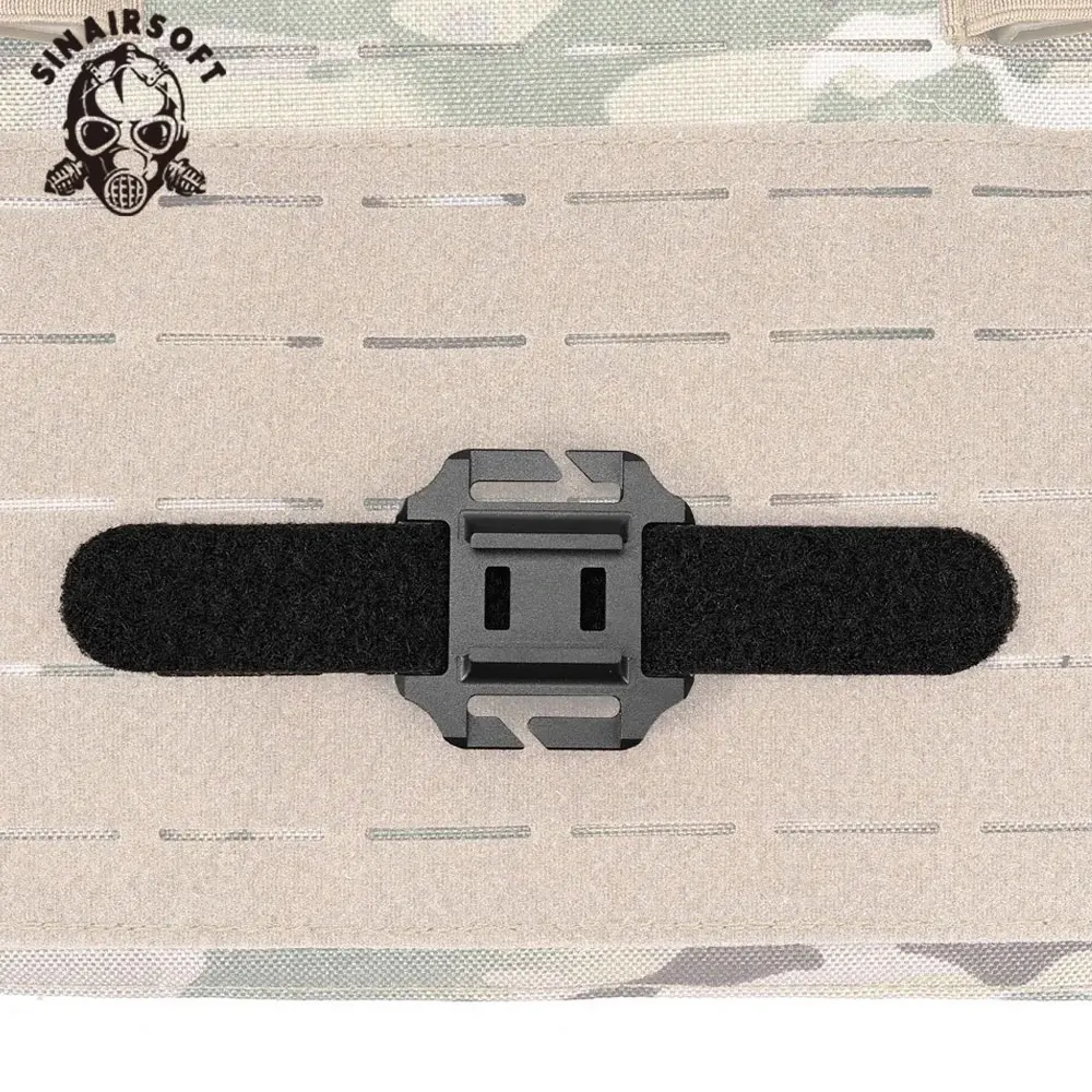 SINAIRSOFT CNC aleación de aluminio Base de montaje para linterna casco táctico y adaptador de riel para chaleco correa de correas MOLLE con gancho - imagen 5