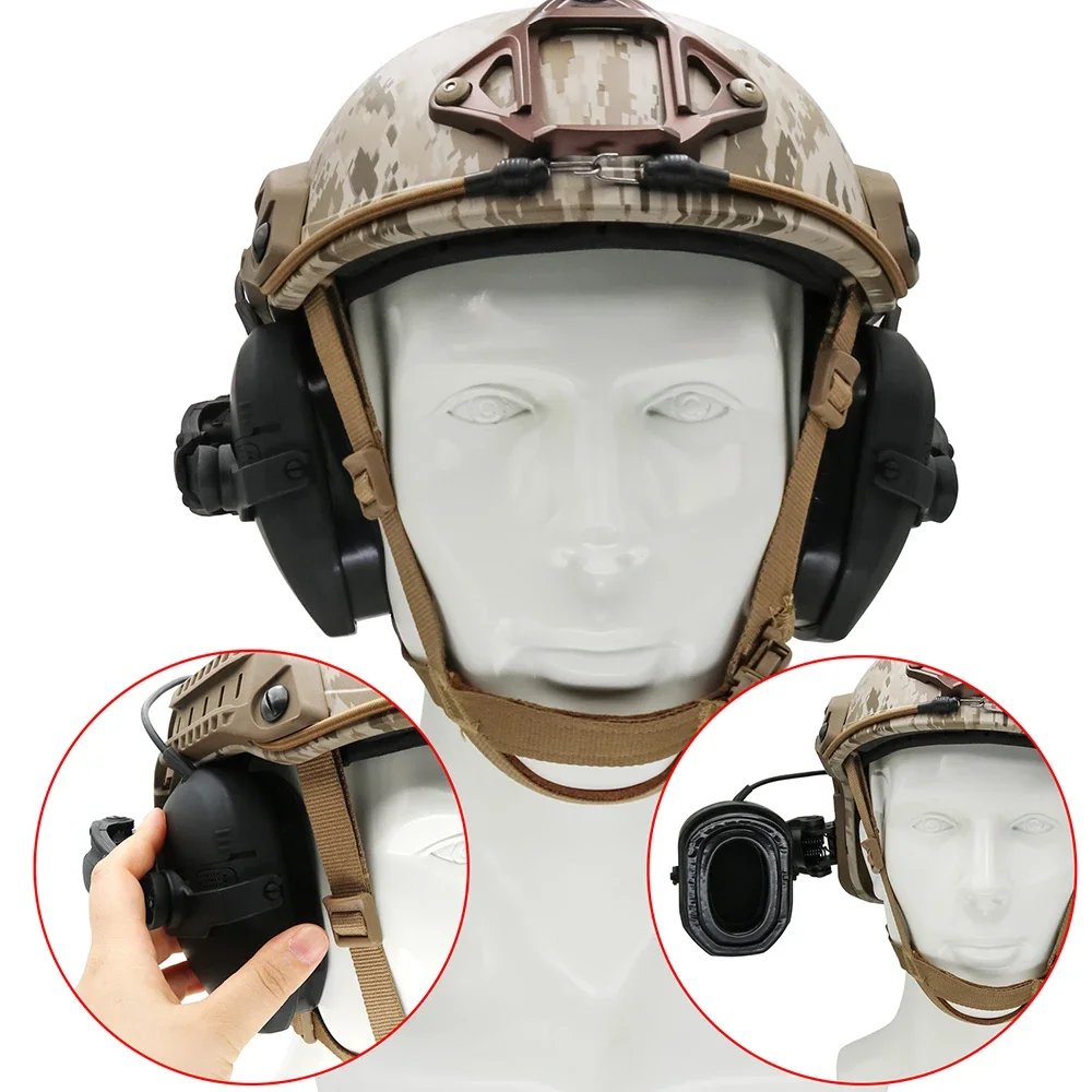 Orejeras electrónicas HEARGEAR, riel de arco táctico, adaptable para Walkerrazor, protección auditiva delgada, Airsoft, tiro, caza - imagen 4