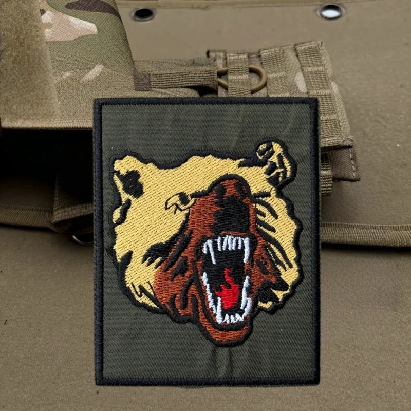 Parche bordado de oso Horrible Chevron, insignia de moral táctica con gancho y bucle, pegatinas decorativas para mochila, parches para brazalete para ropa - imagen 4