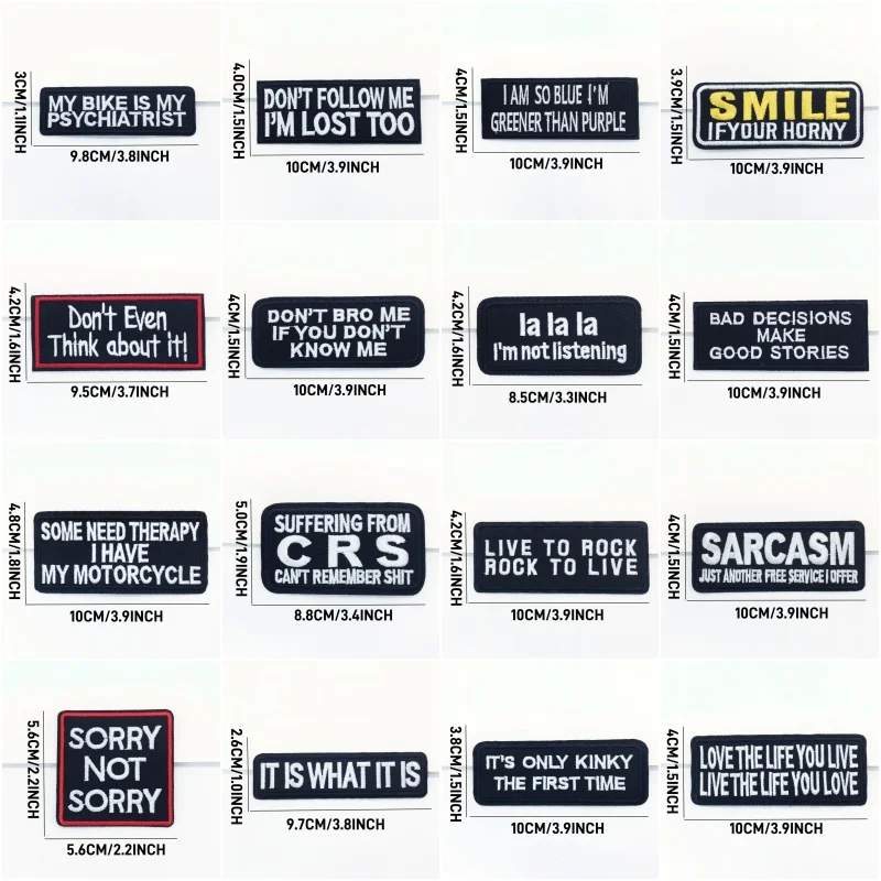 Parches bordados de texto para ropa, pegatinas para planchar, apliques para ropa, chaqueta, Jeans, conjunto de rayas, 20 unidades por lote - imagen 5