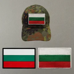 Parche bordado de bandera de Bulgaria de goma de PVC, tira de banderas de Bulgaria, apliques, decoración, insignias de hombro para ropa, mochila, gorra