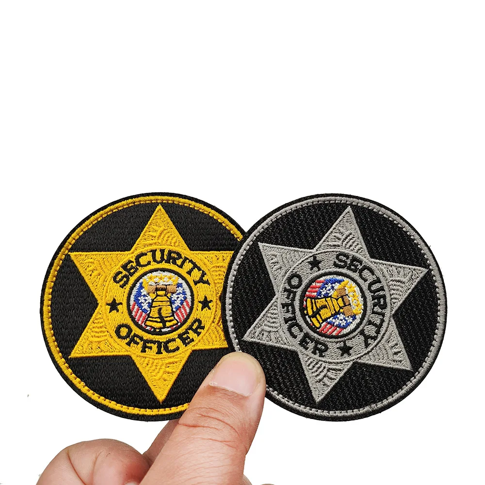 Parches de tela bordados con abrazadera de gancho y bucle de elemento europeo y americano oficial de la SEGURIDAD de EE. UU.