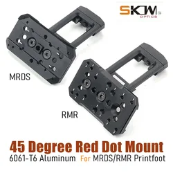 SKWoptics Soporte táctico de punto rojo de 45 grados para RMR MRDS PrintFoot para riel Picatinny de 21 mm