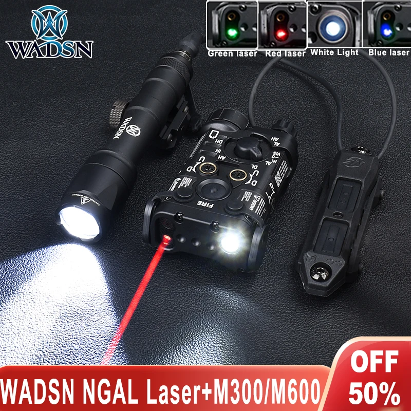 WADSN linterna láser NGAL IR, luz blanca de Metal, rojo, verde, azul, M300, M600, M300A, M600C, para caza, Airsoft Scout, compatible con riel de 20MM - imagen 2