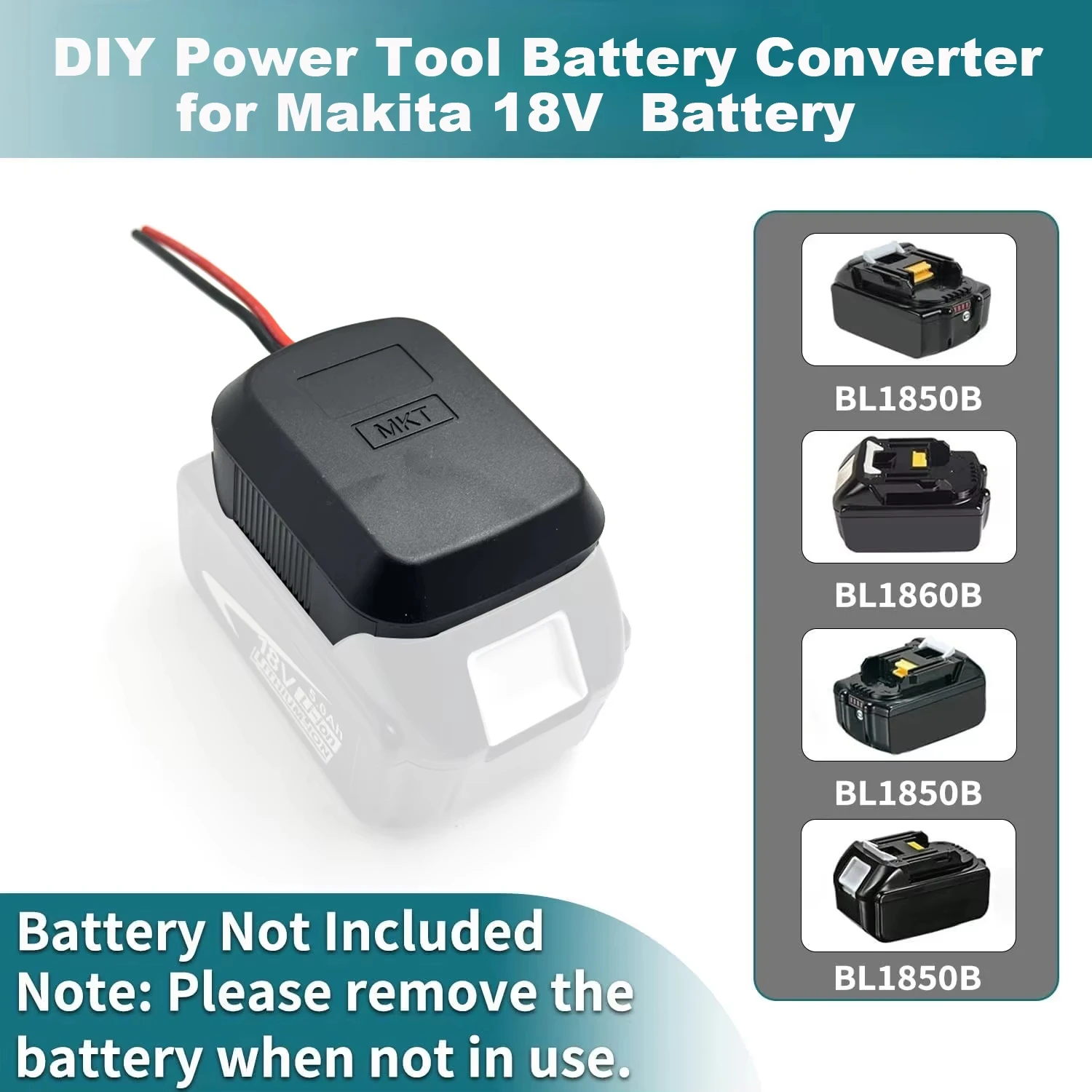 Conector de Cable de batería DIY para Makita18V Li-ion adaptador de salida de batería BL1830 BL1840 BL1850 para taladros eléctricos de alta calidad - imagen 4