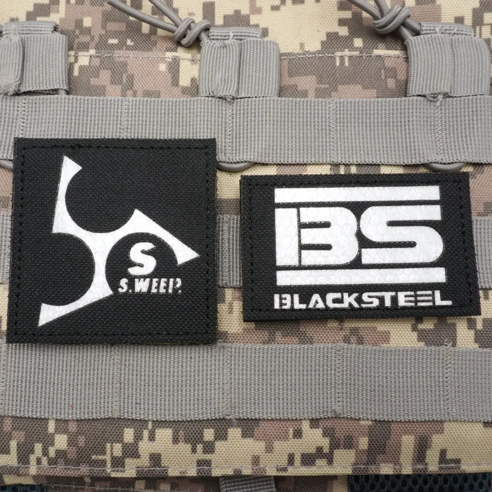 Arknights-insignia de moral reflectante nocturna, parches de gancho y bucle de acero negro, uso internacional, equipo al aire libre, pegatina de mochila - imagen 3