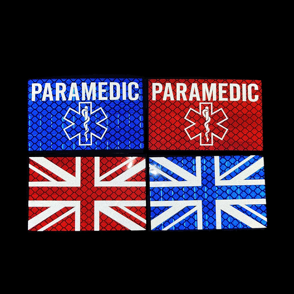 Parche reflectante IR de la bandera británica Union Jack Inglaterra Reino Unido Gran Bretaña Reino Unido aplique militar insignia gancho Fasterner - imagen 2