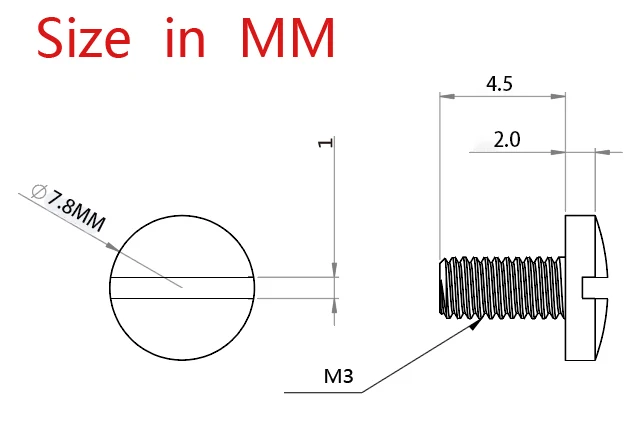 Mango de cuchillo plegable de acero inoxidable, tornillo de cabeza media redonda, ranurado tornillo, husillo de bricolaje, tornillos de cuchillo M3, 4 piezas - imagen 2