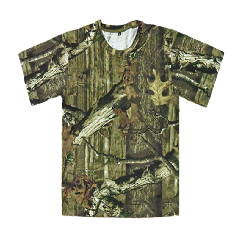 Camisa de camuflaje de jungla de manga corta para hombre, ropa de caza, camisa de pesca cómoda de algodón, traje de fotografía de jungla de verano al aire libre - imagen 3