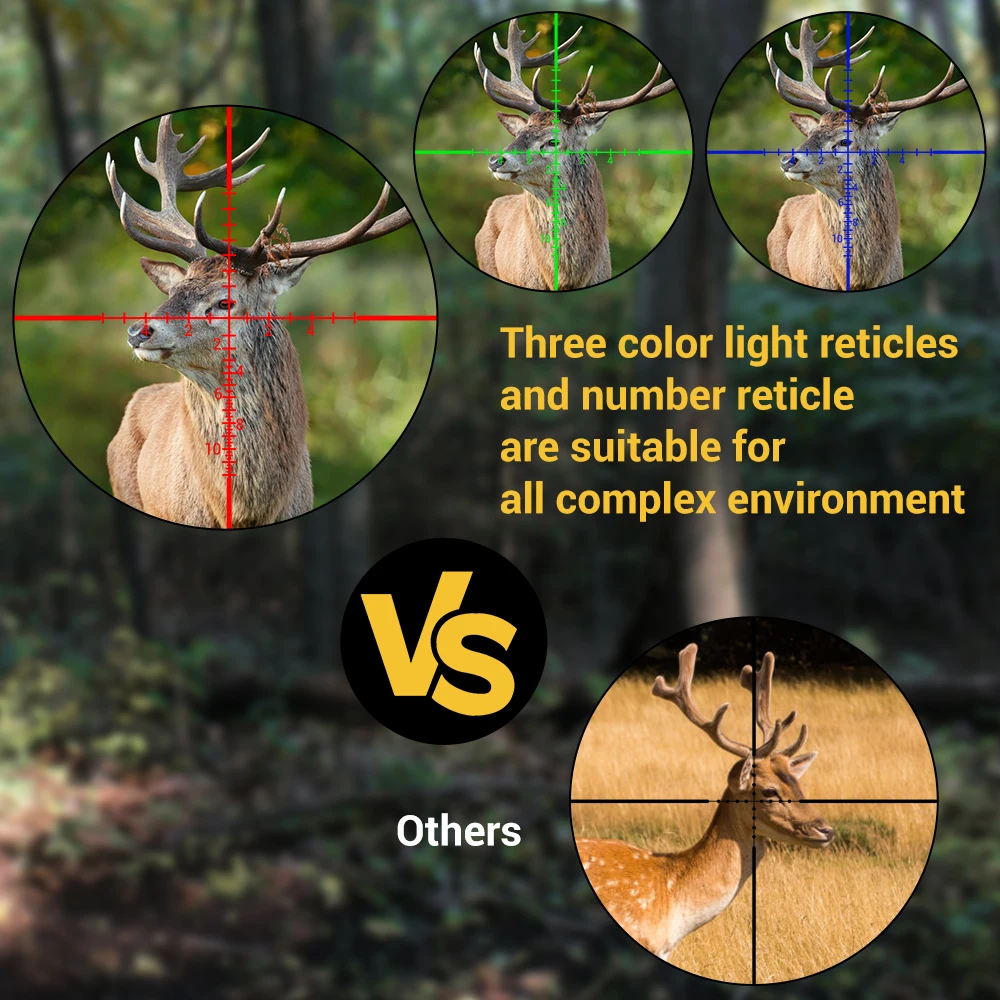 Mira óptica táctica 4-16x44AOE para Rifle de caza, iluminada, verde, rojo, azul, francotirador, Airsoft - imagen 3