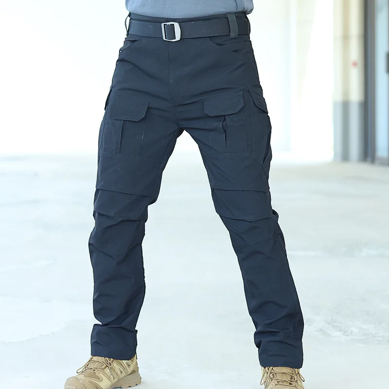 Pantalones tácticos de trabajo con múltiples bolsillos para hombre, pantalones deportivos impermeables para exteriores, senderismo, escalada, combate, pantalones militares de carga, verano - imagen 5