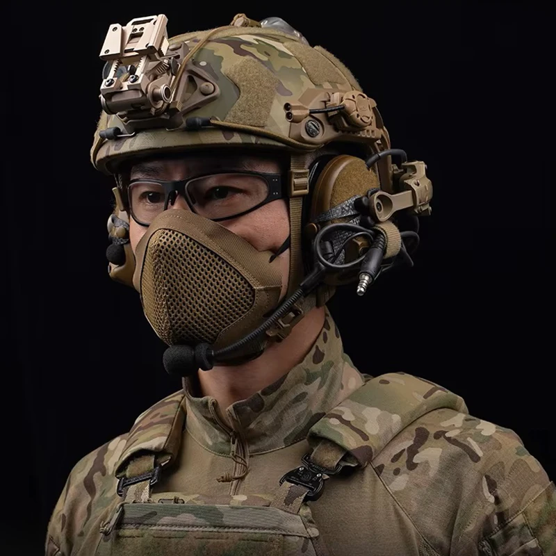 Máscara deportiva MSK1, diseño de silicona transpirable, multifuncional, Airsoft, caza, ciclismo, camuflaje táctico, Paintball, media cara