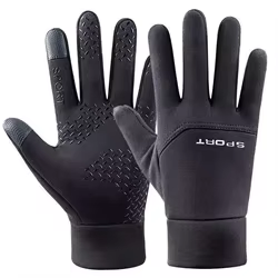 Guantes de invierno con dedos completos para hombres: guantes impermeables para deportes al aire libre de forro polar antideslizante con pantalla táctil