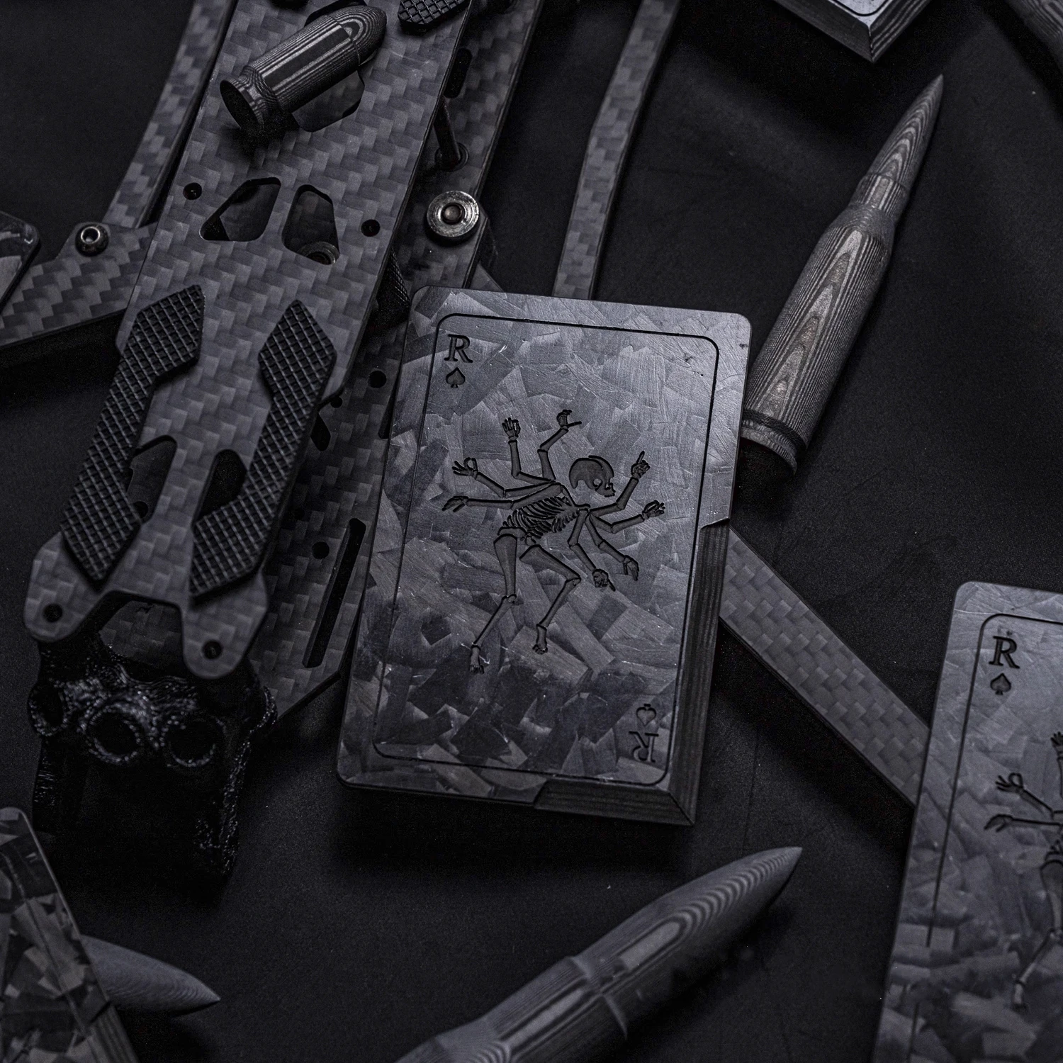 Parche de fibra de carbono forjado para laboratorio de Krypton extremo, esquemas de Troya, tarjeta de cuchillo, insignia táctica de esqueleto de mil manos con gancho - imagen 2