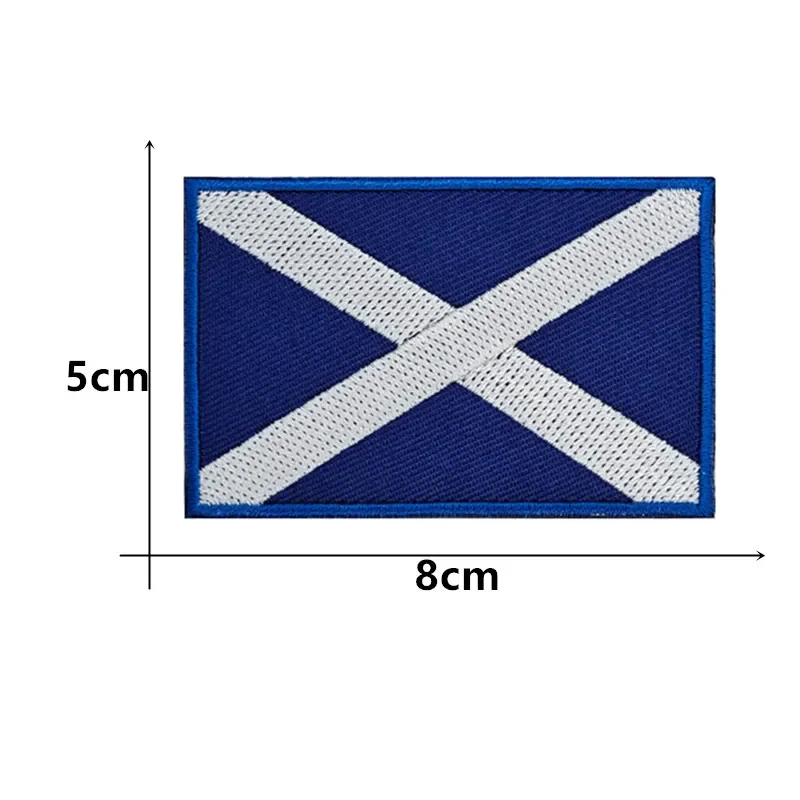 Parches de bandera escocesa, brazalete bordado, insignia bordada con gancho y bucle, raya militar, 1 ud. - imagen 3